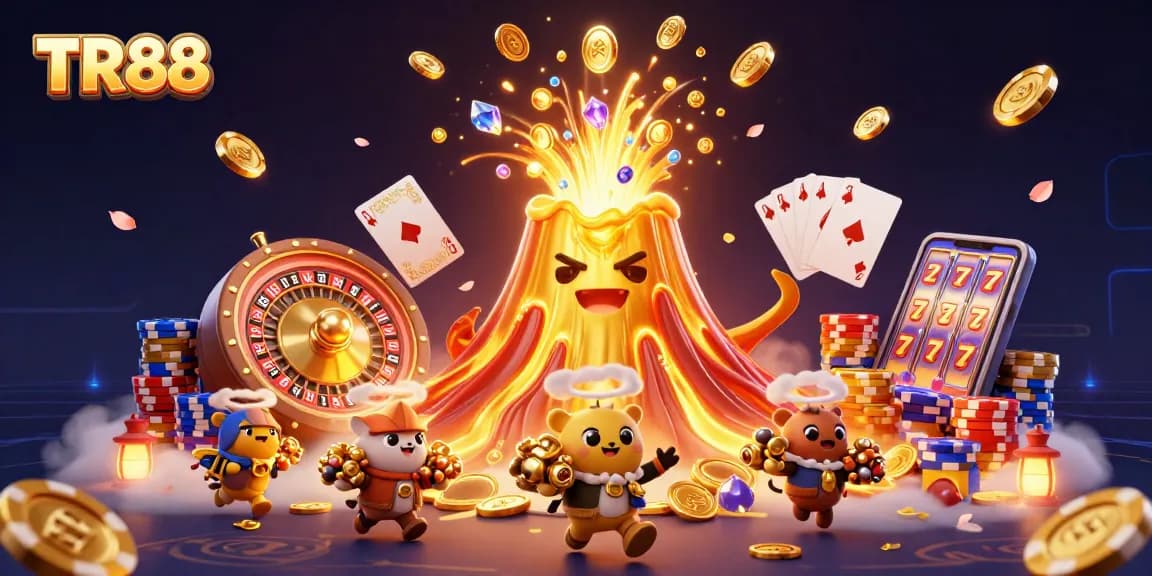 Experience thrilling wins at TR88 with a lively eruption of coins and treasures!