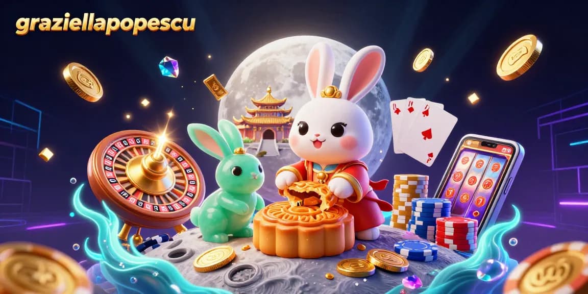 Engage with graziellapopescu's vibrant casino scene featuring a mythical moon rabbit and dynamic gaming elements.