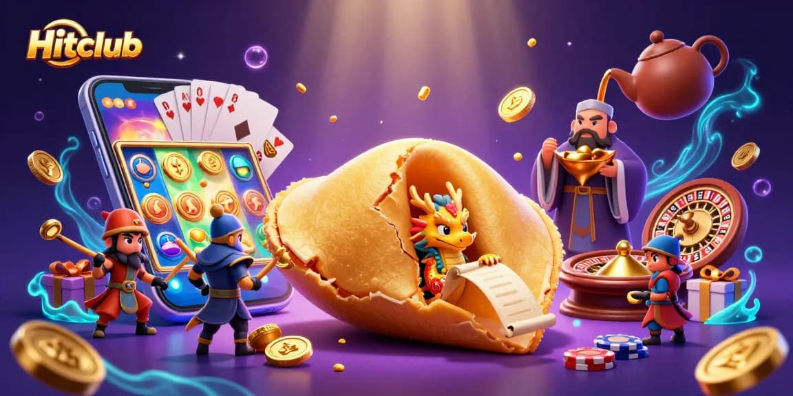 Hitclub rewards players with golden fortunes and thrilling slot games in an enchanting casino scene.