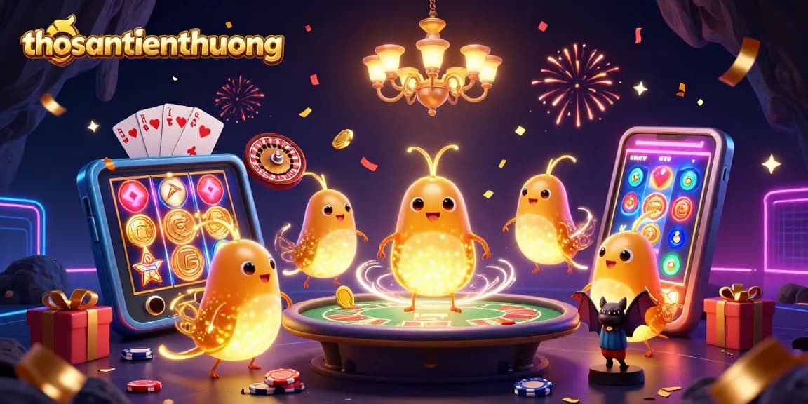 Experience the thrill of thosantienthuong with vibrant glowworms lighting a cave casino filled with action and winnings.