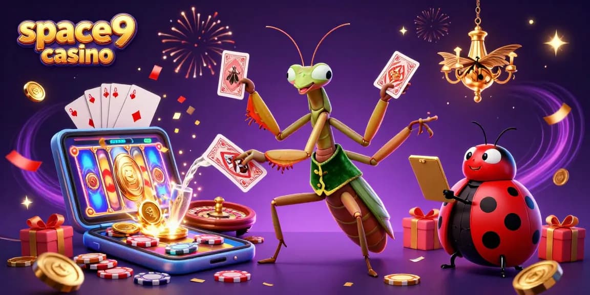 Experience thrilling gaming at space9 casino with vibrant characters and exciting casino elements.