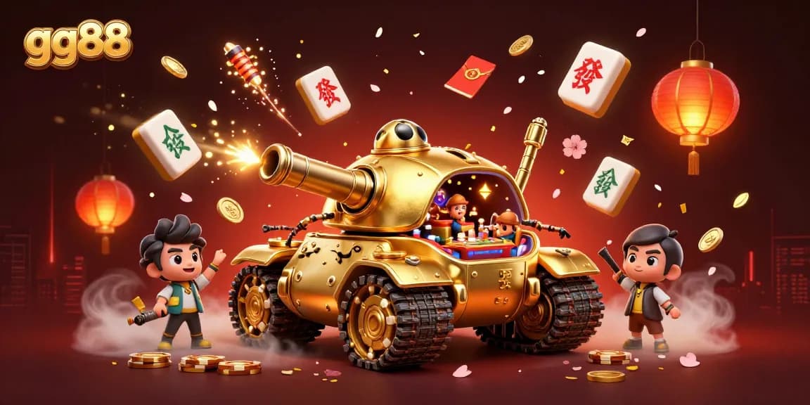Join the action at gg88 with a thrilling 3D casino scene featuring a golden beetle tank!