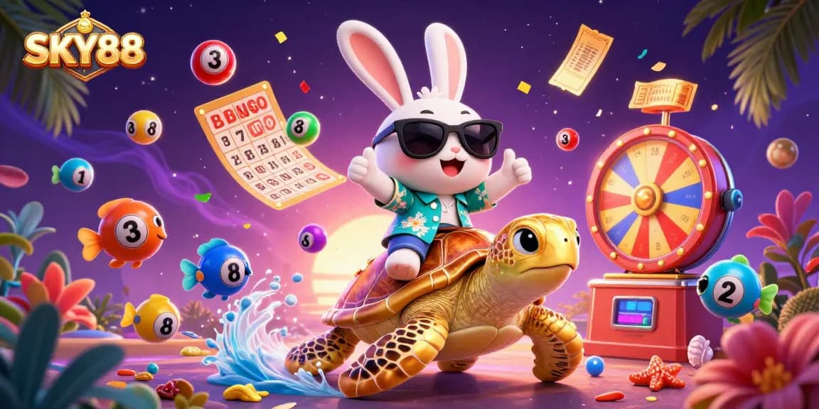Engage with exciting gameplay at SKY88 and win with dynamic lottery elements in this vibrant scene.