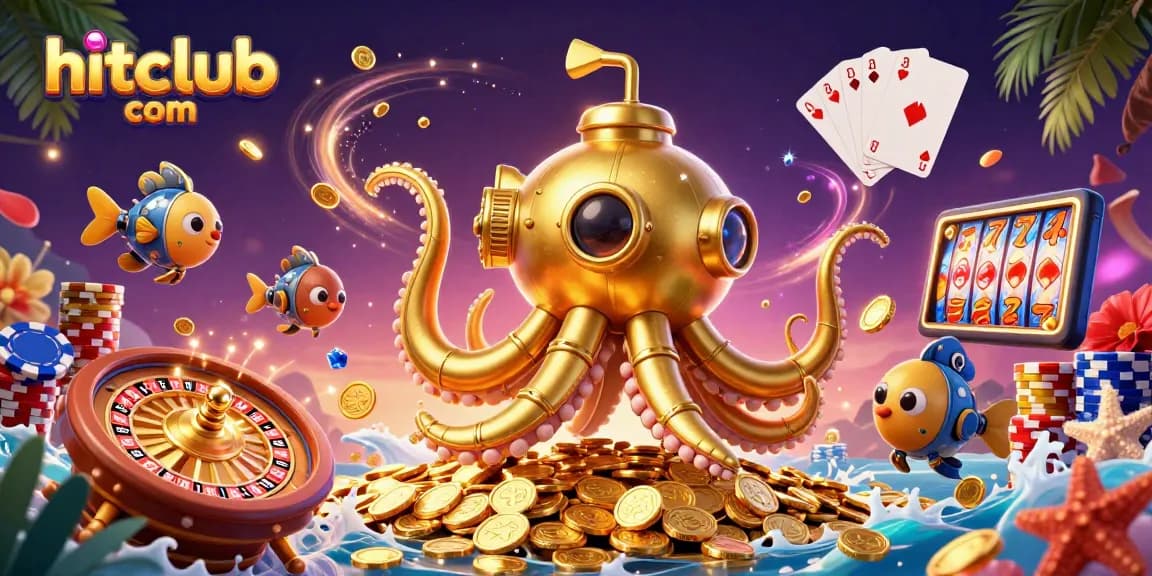 Win big with hitclub com's vibrant 3D casino scene full of action and excitement.