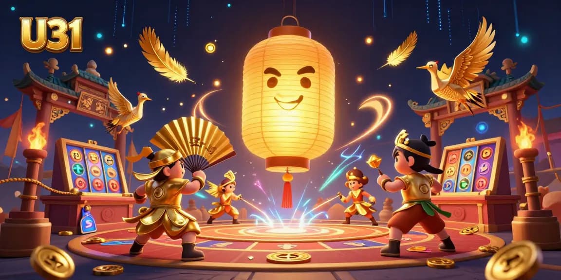 Join the U31 excitement at a vibrant night market casino with golden lantern spirits and thrilling slot games.