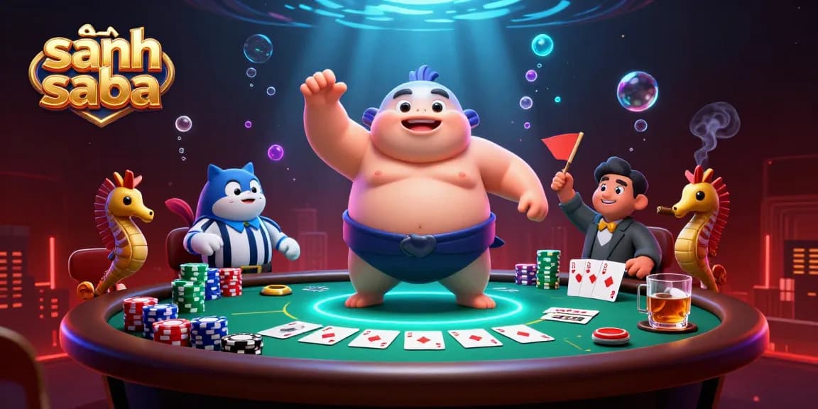 Experience thrilling gaming at sảnh saba, featuring vibrant underwater characters and engaging poker elements.