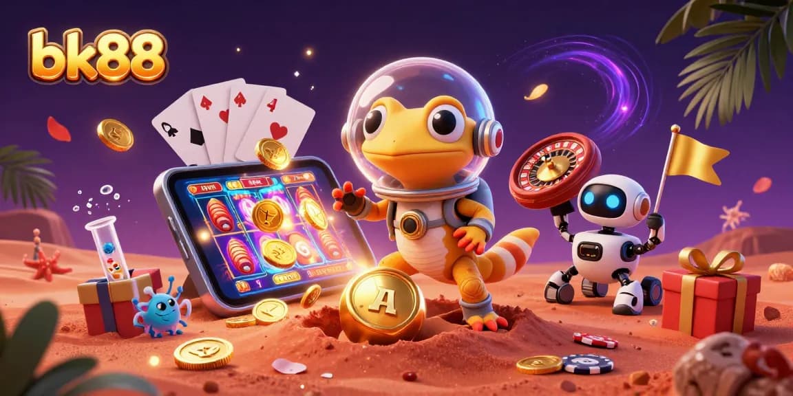 Engage with the vibrant world of bk88 as a Martian gecko discovers a golden casino on Mars.