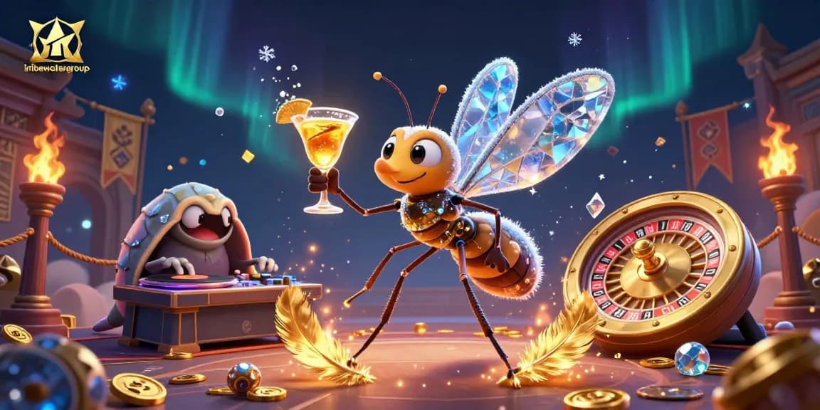 Experience thrilling gaming vibes with iribawatergroup's vibrant casino illustration featuring unique characters and dynamic elements.