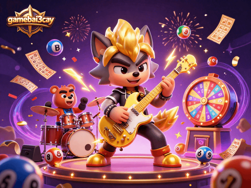 Experience thrilling excitement with gamebai3cay's dynamic casino visualization featuring unique characters and vibrant elements.