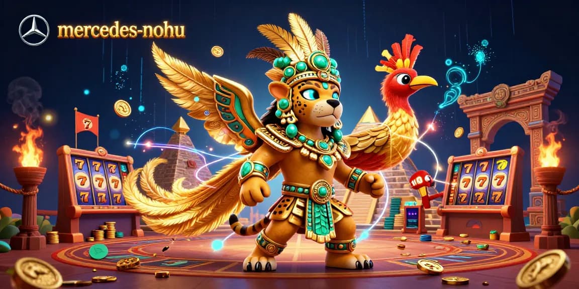 Experience thrilling gameplay in mercedes-nohu's vibrant casino scene with animated symbols and sparkling treasures.