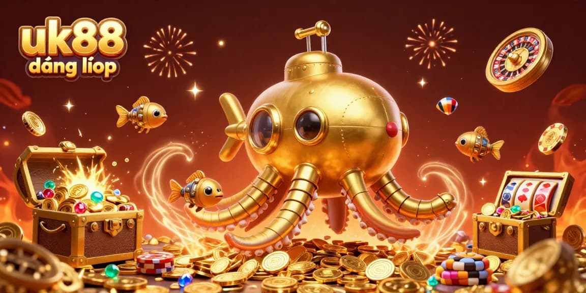 Experience thrilling gameplay at uk88 đăng nhập, featuring vibrant slot reels and animated characters amidst gold coins.