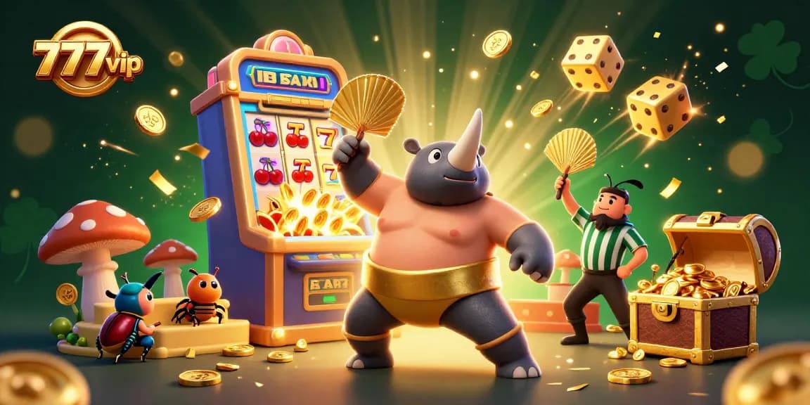 Experience the excitement of 777vip with a dynamic casino scene featuring a thrilling jackpot explosion.