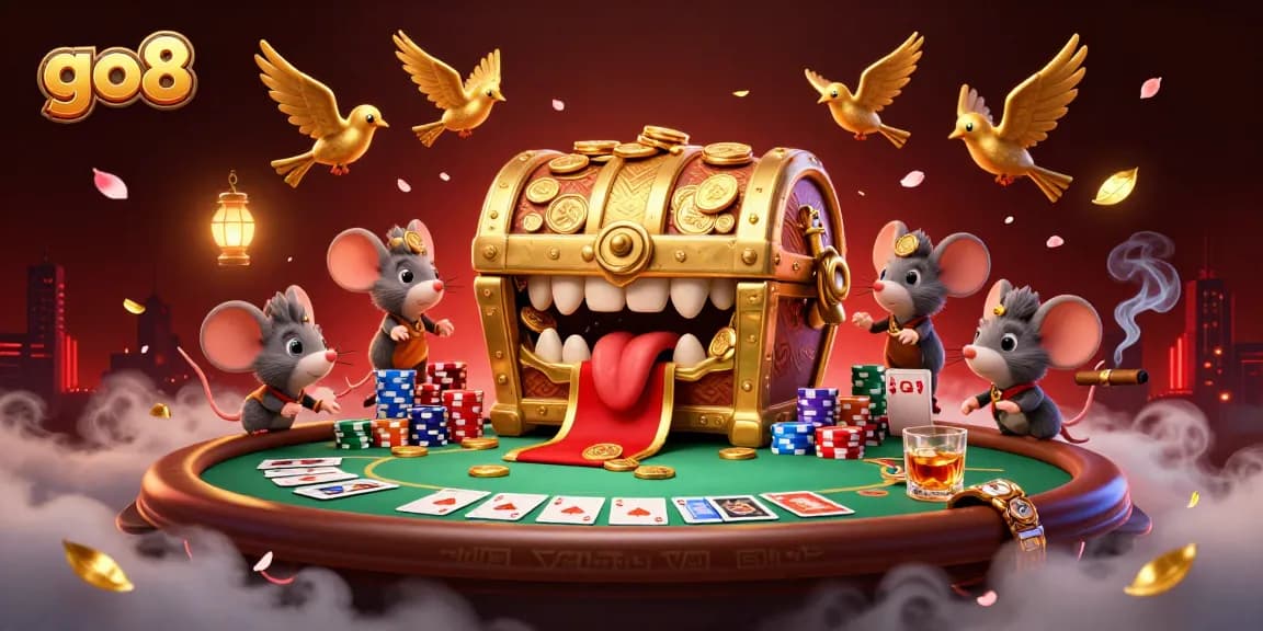 Play thrilling games at go8 casino, attracting adventurer mice to golden treasures with poker excitement.