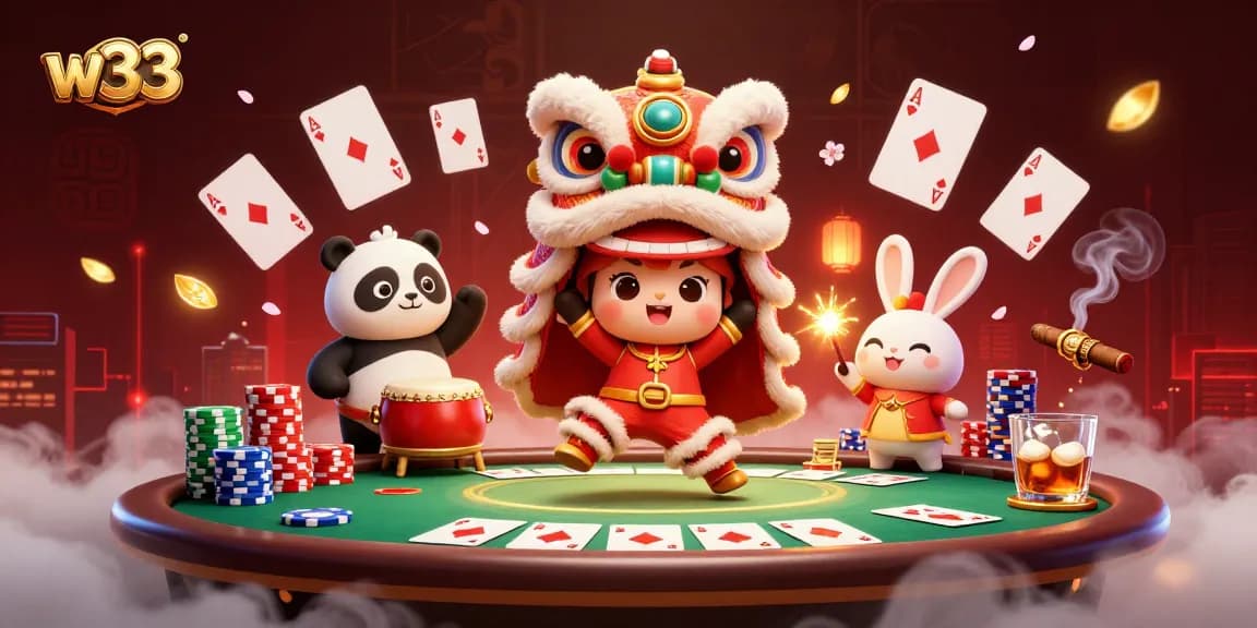 Spin and win with thrilling games at w33 casino featuring vibrant characters and rich casino elements.