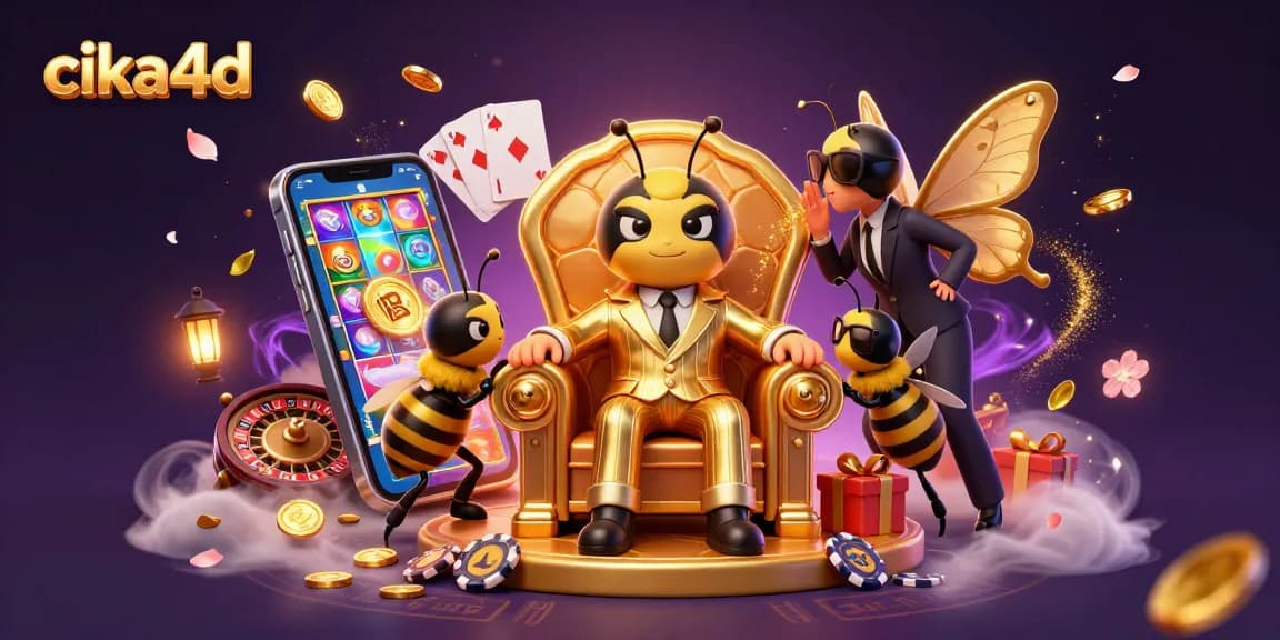 Experience thrilling slot action with cika4d in a vibrant 3D casino scene filled with excitement and game elements.