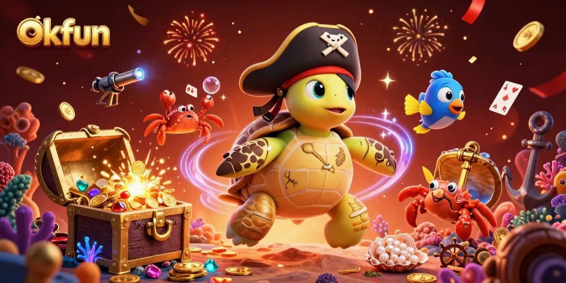 Experience instant wins at okfun with exciting games surrounded by treasure and vibrant characters.