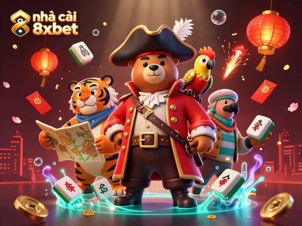Experience thrill and adventure with nhà cái 8xbet in this vibrant 3D casino scene.
