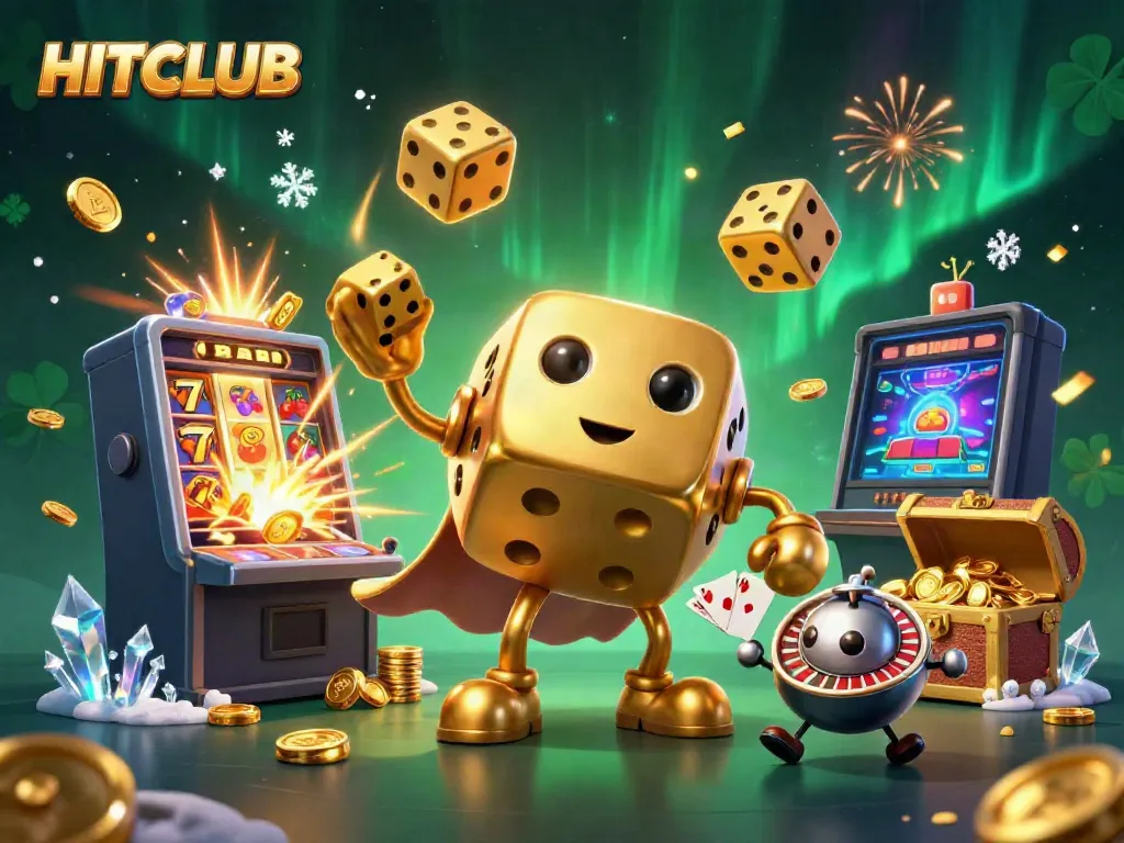 Experience gaming excitement at HITCLUB with a vivid scene featuring lively casino elements and characters.