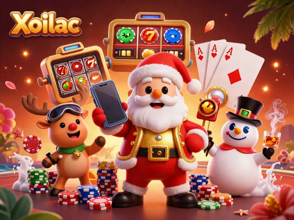 Join Xoilac for exciting jackpot slots action with vibrant casino characters and interactive gaming elements.