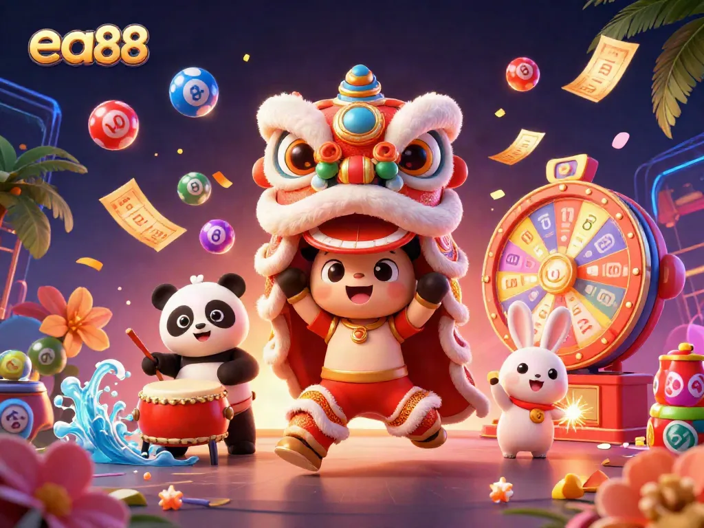 Experience the excitement of ea88 gaming with captivating characters and vibrant lottery elements.