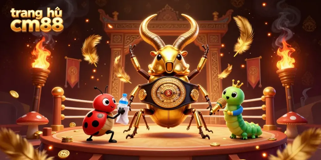 Engage with the vibrant scene showcasing trang chủ cm88, a dynamic casino battle with colorful characters in action.