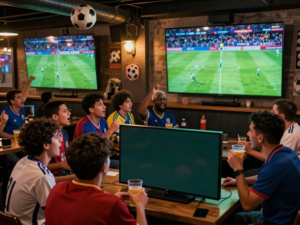 Fans enjoying live football matches at Gavangtv with excitement and energy.