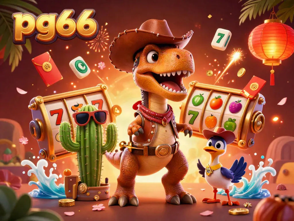 Engage in thrilling online gaming with pg66, featuring vibrant 3D casino scenes and dynamic elements.