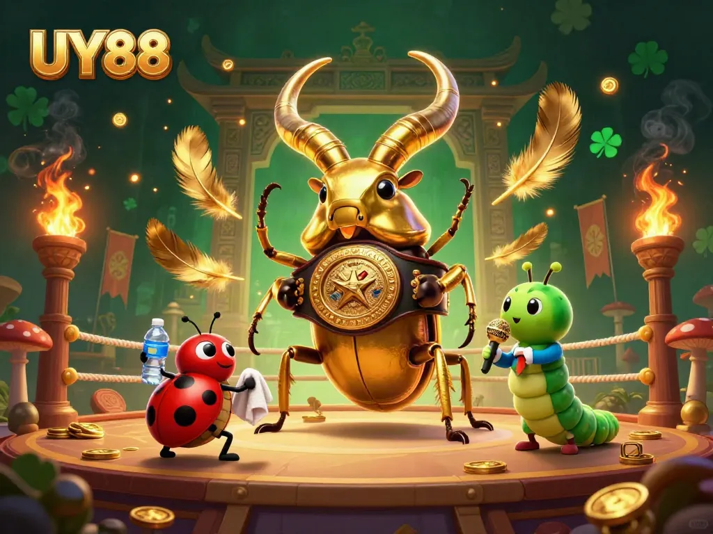 Engage in thrilling action at UY88 with a dynamic gambling-themed illustration featuring vibrant casino elements.