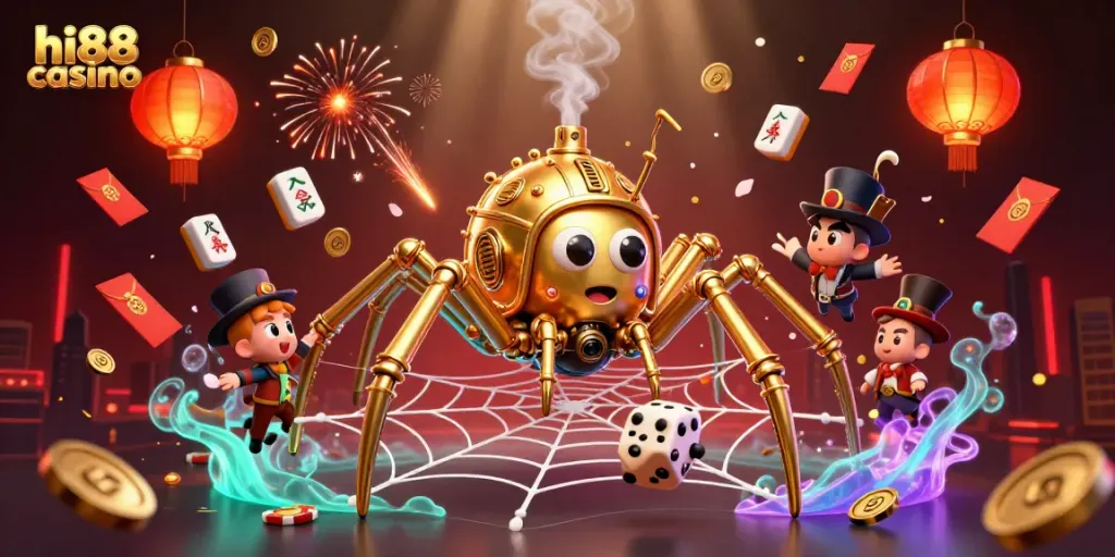 Engage with exciting gaming at hi88casino, featuring a dynamic steampunk theme and vibrant casino elements.