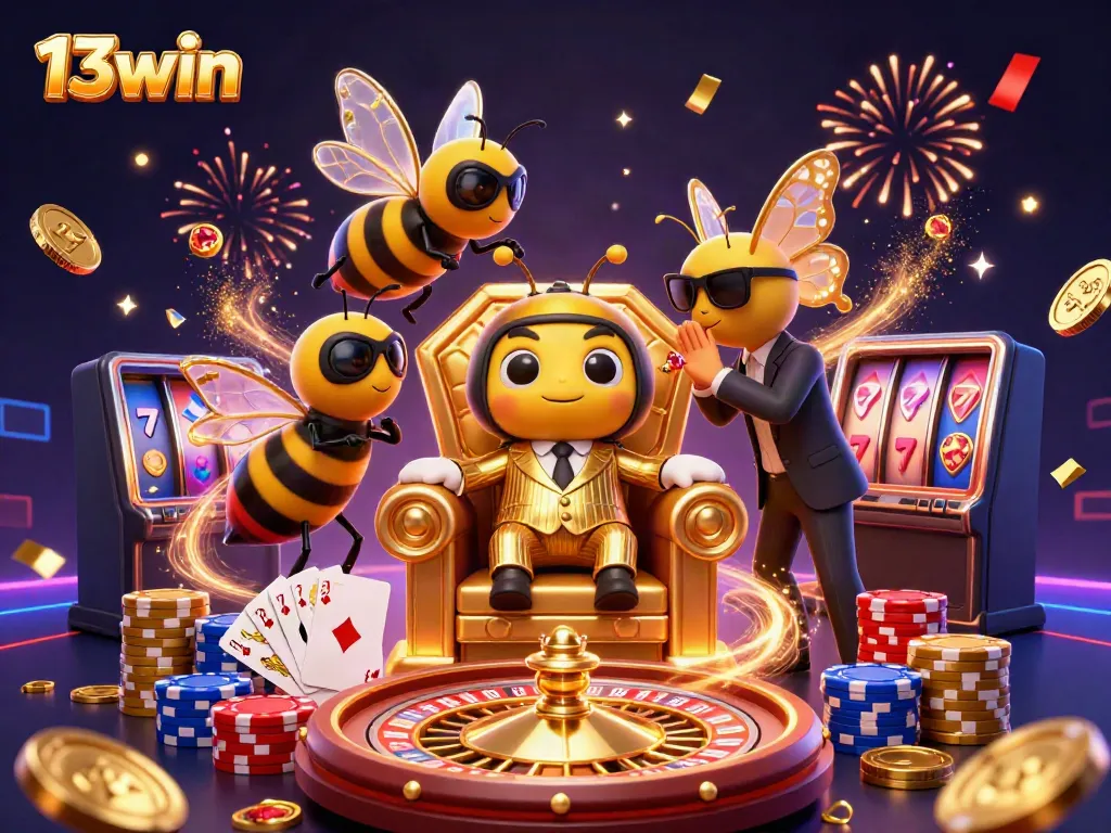 Experience winning thrills at 13win with vibrant casino scenes and engaging characters.