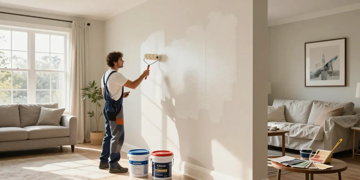 Lincoln painter and decorator showing professional quality work in a beautifully painted living room.