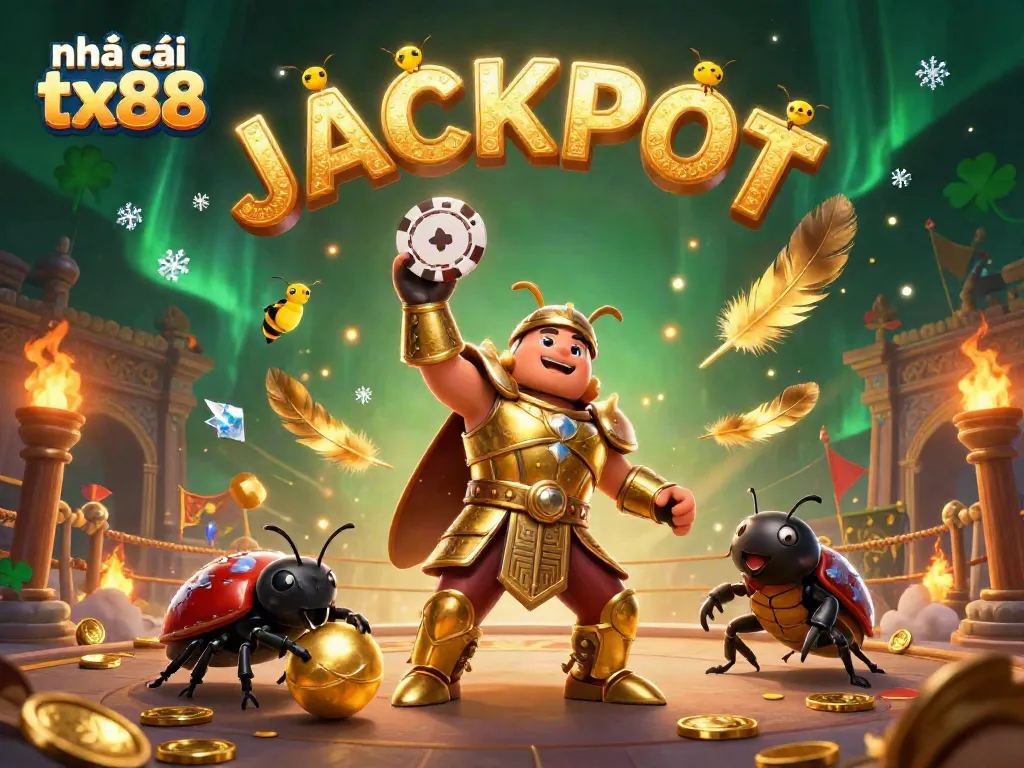 Experience the excitement at nhà cái tx88 with a vibrant illustration featuring gambling characters and elements.