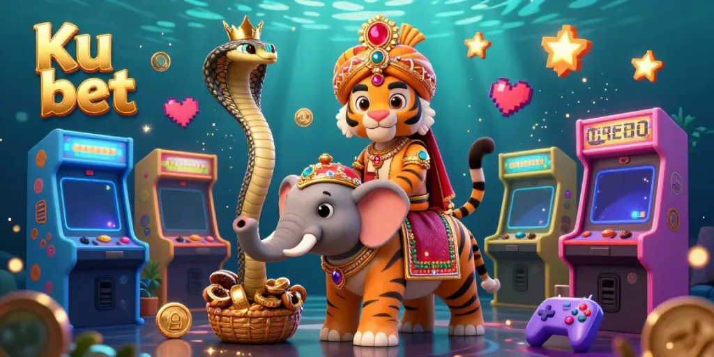 Experience thrilling gameplay with Ku bet in this vivid 3D illustration of casino adventure.