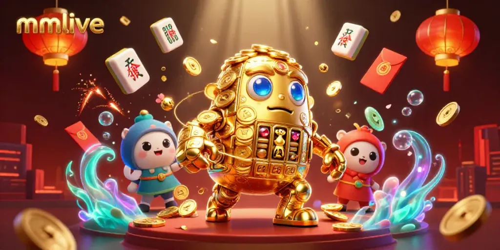 Engage in mmlive streaming entertainment with vibrant casino elements and animated characters.