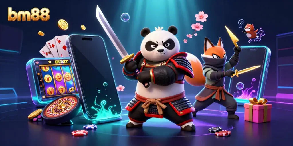 Engage with BM88's thrilling casino experience featuring dynamic games and vibrant characters.