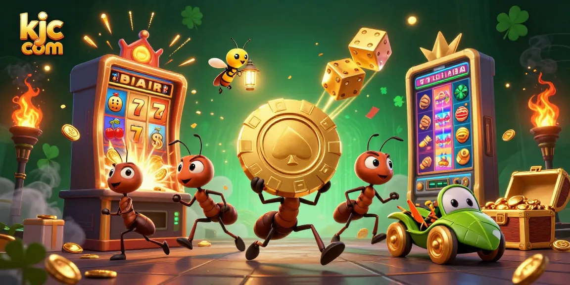 Experience thrilling wins at kjc com with a heist of oversized poker chips and colorful casino delights.