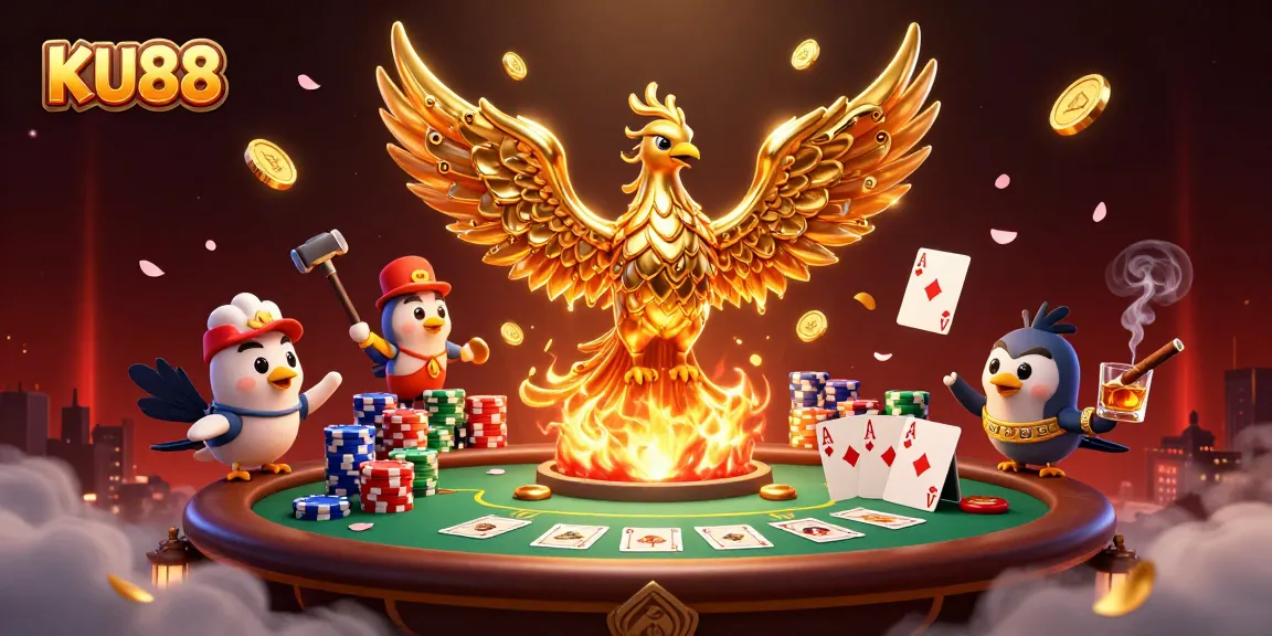 Players enjoy thrilling bets at KU88 online casino, showcasing intense poker action with vibrant graphics.
