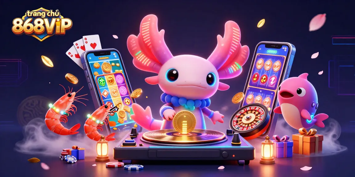 Experience thrill at trang chủ 868VIP with vibrant 3D casino characters celebrating wins amidst dynamic games.
