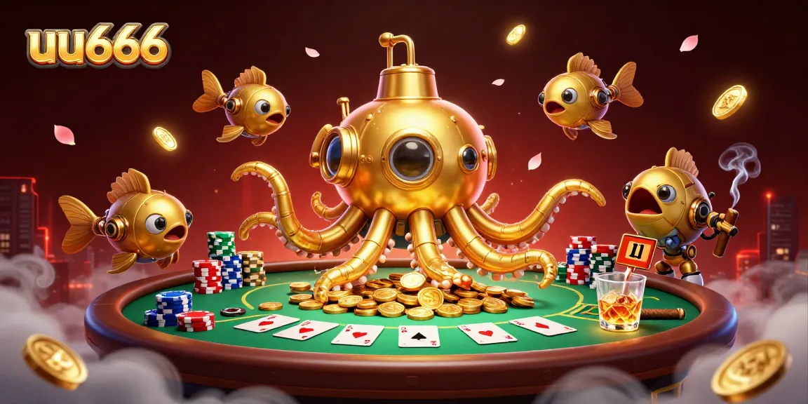 Join the action at uu666 with a vibrant 3D cartoon scene of poker excitement.