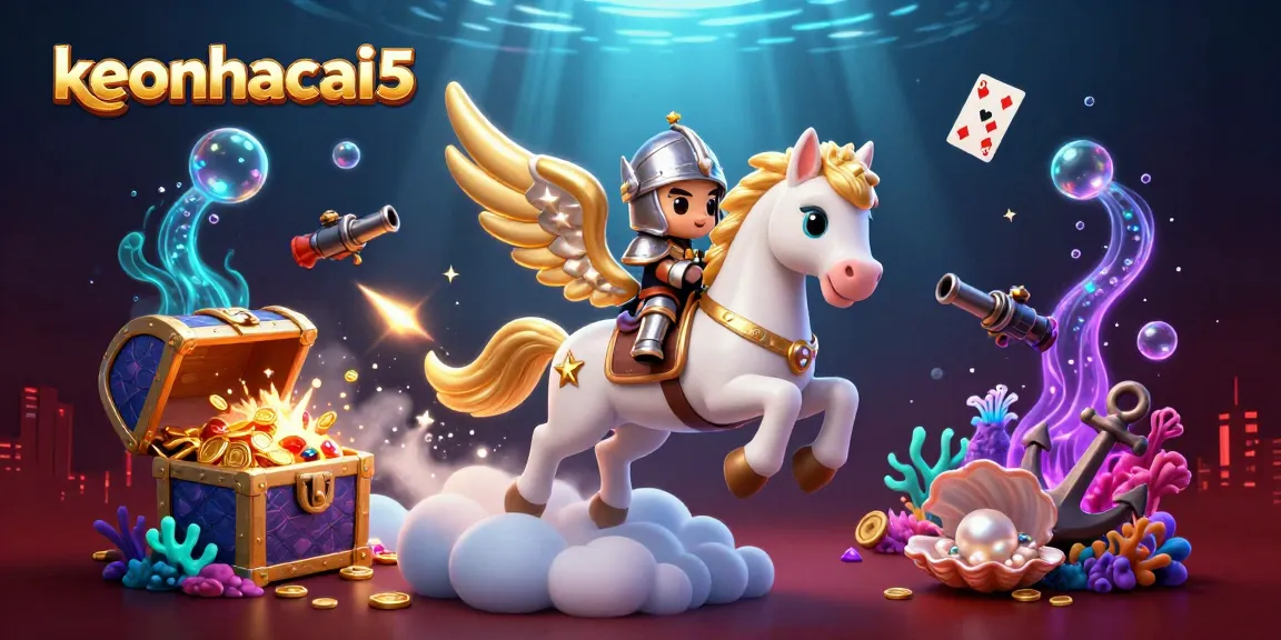 Experience exhilarating sports betting with keonhacai5, featuring a celestial-themed scene filled with lively gaming elements.