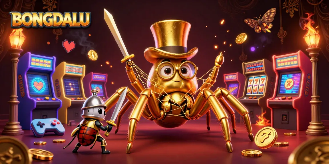 BONGDALU showcases an exciting 3D casino adventure with a golden tarantula, knight, and colorful game elements.