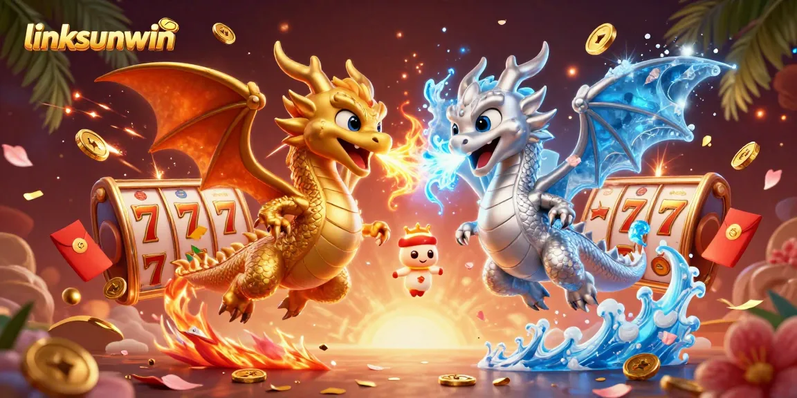 Engage in winning slots with linksunwin's dynamic dragon-themed illustration.