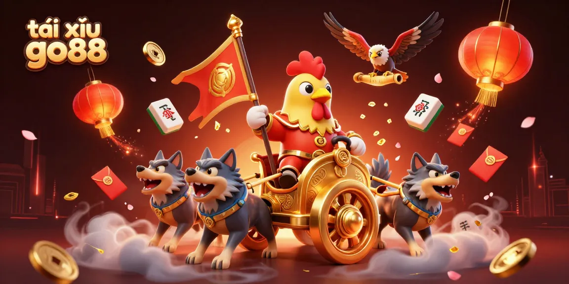 Engage with tài xỉu go88 in this vibrant casino illustration featuring dynamic characters and rich game elements.
