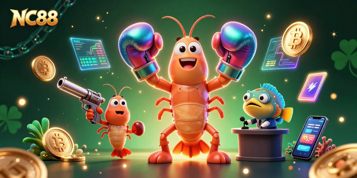 Experience the excitement of NC88 with dynamic casino-themed 3D elements and vibrant characters.
